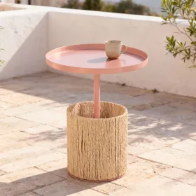 Side table Home ESPRIT Brown Light Pink 40 x 40 x 50 cm