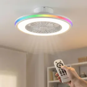 Ceiling Fan with RGB LED Light, Hidden Blades and Remote Control Nexory InnovaGoods
