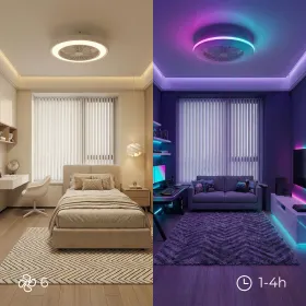 Ceiling Fan with RGB LED Light, Hidden Blades and Remote Control Nexory InnovaGoods