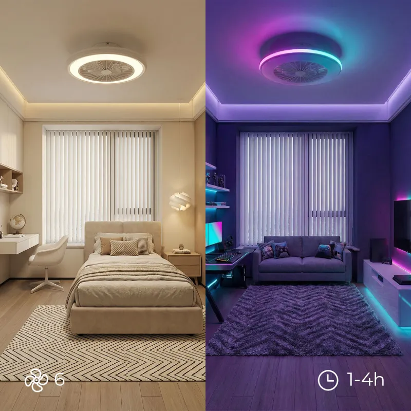 Ceiling Fan with RGB LED Light, Hidden Blades and Remote Control Nexory InnovaGoods