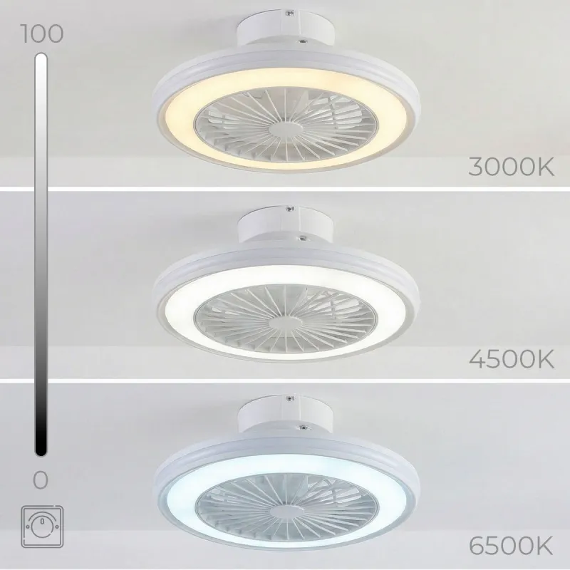 Ceiling Fan with RGB LED Light, Hidden Blades and Remote Control Nexory InnovaGoods