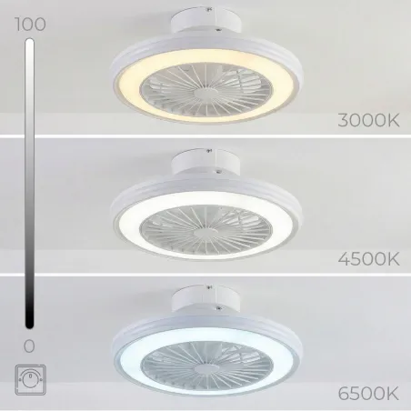 Ceiling Fan with RGB LED Light, Hidden Blades and Remote Control Nexory InnovaGoods