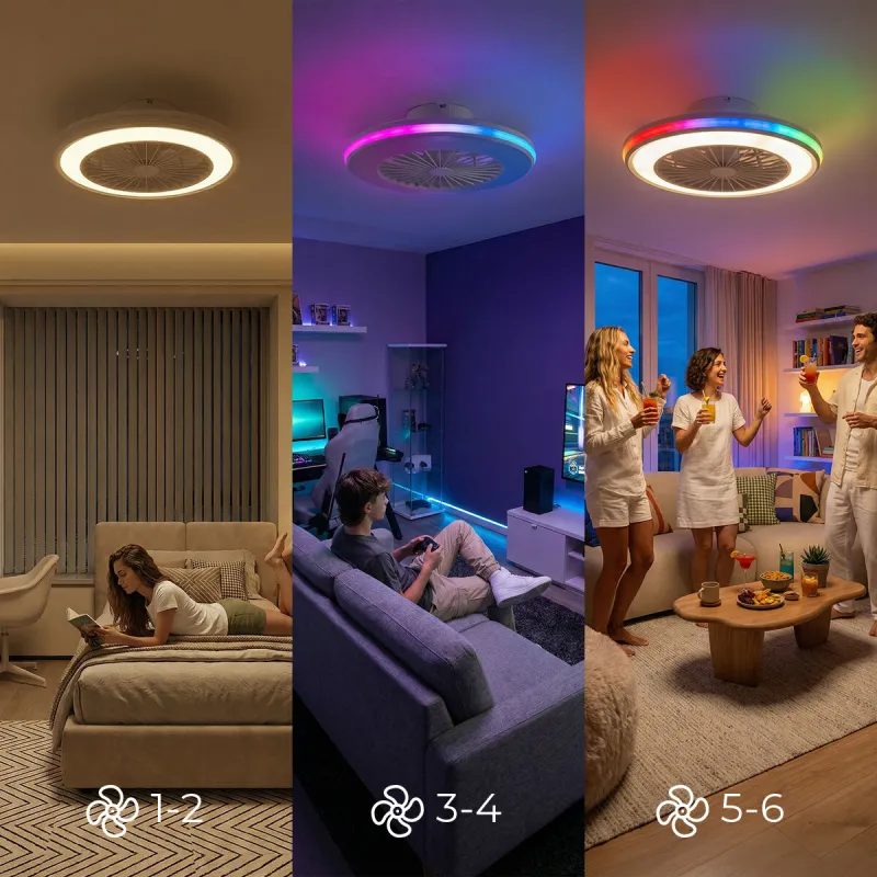 Ceiling Fan with RGB LED Light, Hidden Blades and Remote Control Nexory InnovaGoods