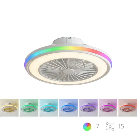 Ceiling Fan with RGB LED Light, Hidden Blades and Remote Control Nexory InnovaGoods