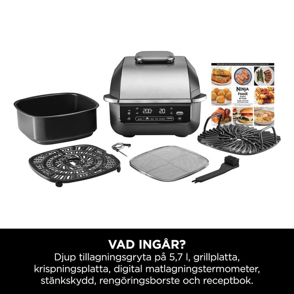 Nešiojamasis Barbekiu NINJA AG351EU 5EN1 Metalinis Nerūdijantis plienas
