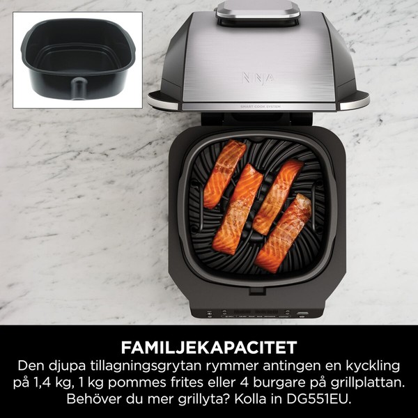 Nešiojamasis Barbekiu NINJA AG351EU 5EN1 Metalinis Nerūdijantis plienas