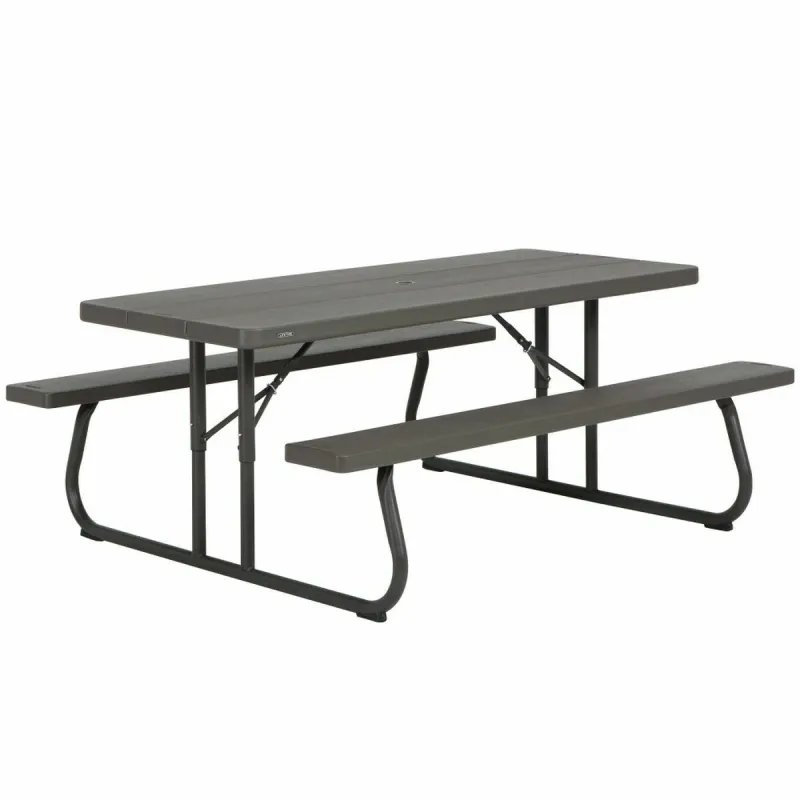 Piknika galds Lifetime Koks Brūns Locīšana Tērauds Plastmasa 183 x 145 x 74 cm