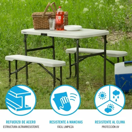 Picnic table Lifetime Cream 106 x 61 x 74 cm