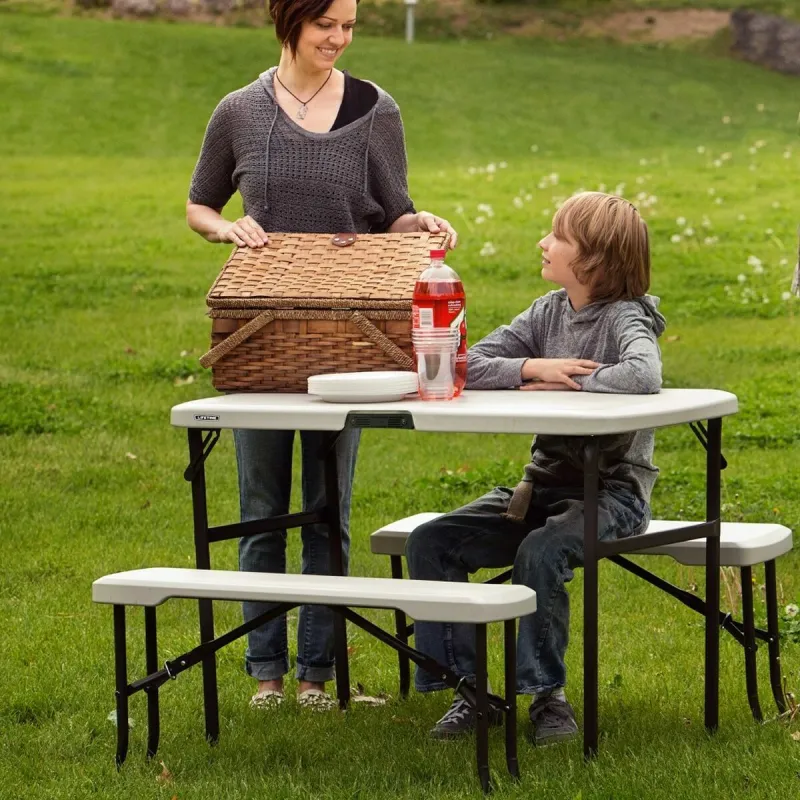 Pikniko stalas Lifetime Kreminė 106 x 61 x 74 cm