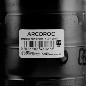 Ashtray Arcoroc   6 Units Stackable Set Black Glass 10,7 cm