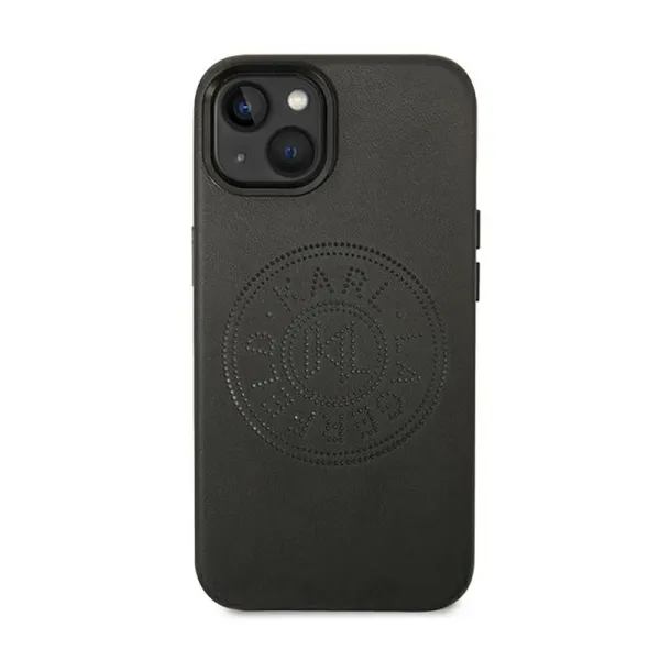 Karl Lagerfeld Leather Perforated Logo Casse - Case for iPhone 14 Plus (Black)