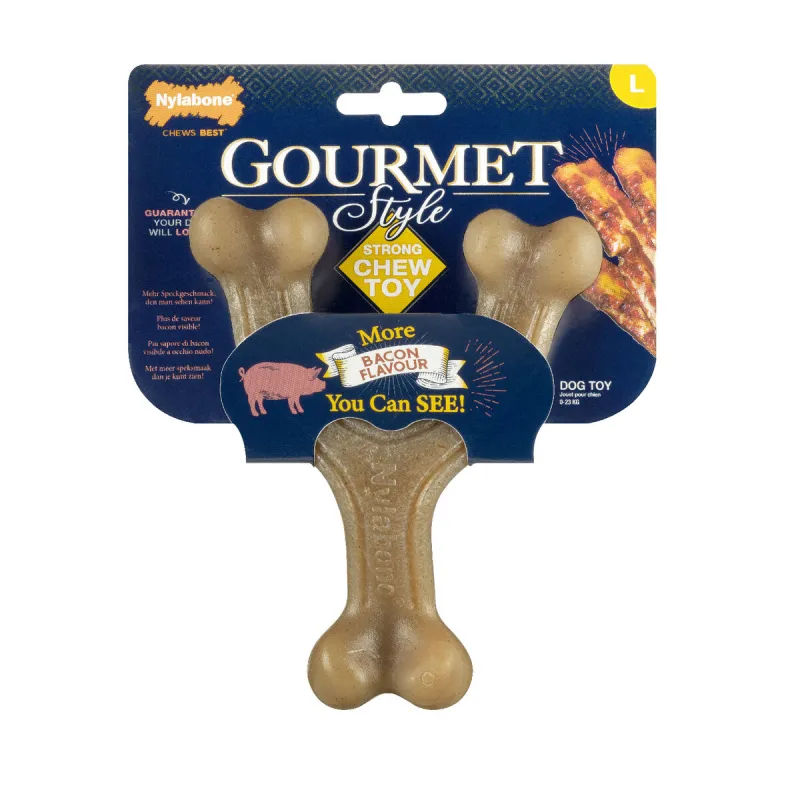 Dog chewing toy Nylabone Brown Bacon Artificial L