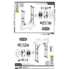 Складной стол Lifetime Кремовый 122 x 86 x 61 cm Сталь Пластик