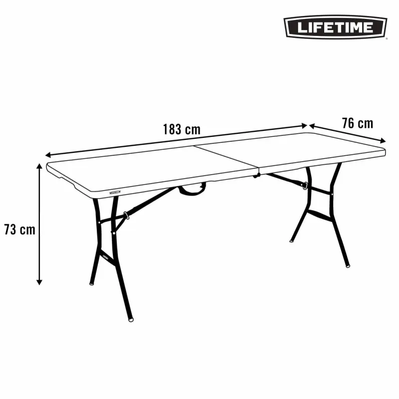 Saliekams galds Lifetime Melns 183 x 73 x 76 cm