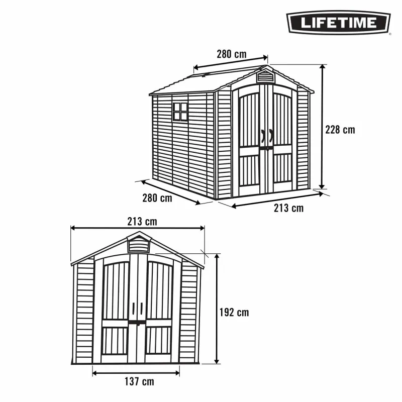 Hut Lifetime 213 x 228 x 280 cm Grey