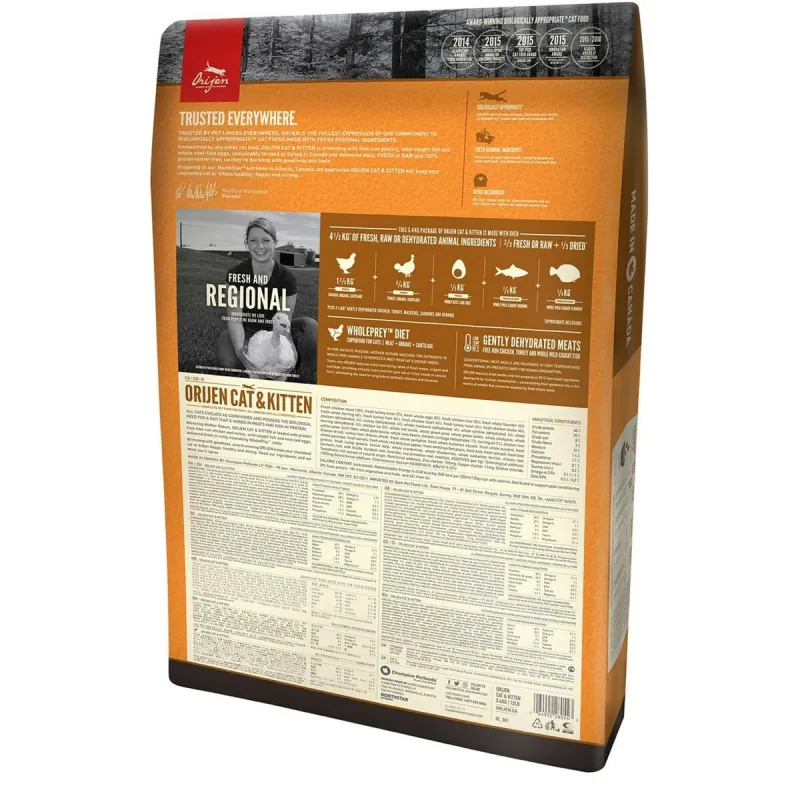 Корм для котов Orijen Cat & Kitten Курица индейка 5,4 kg