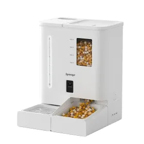 Cat Feeder Sponge White Black Plastic