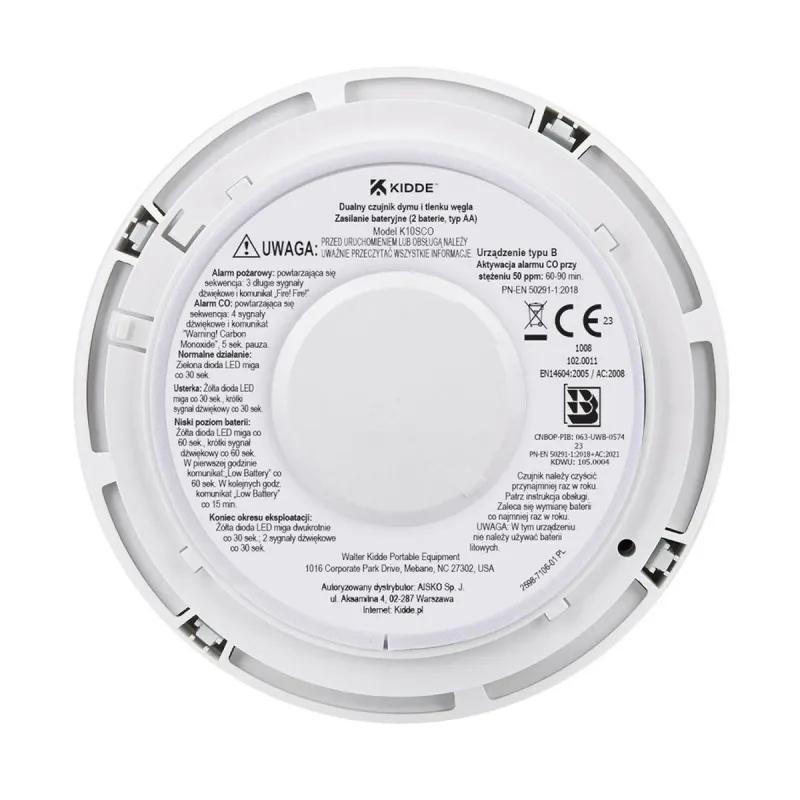Combined smoke and carbon monoxide detector Kidde K10SCO
