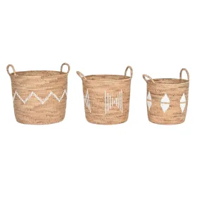 Korisetti DKD Home Decor Valkoinen Luonnollinen Köysi Meriruoho (3 Kappaletta)