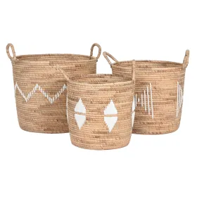 Korisetti DKD Home Decor Valkoinen Luonnollinen Köysi Meriruoho (3 Kappaletta)