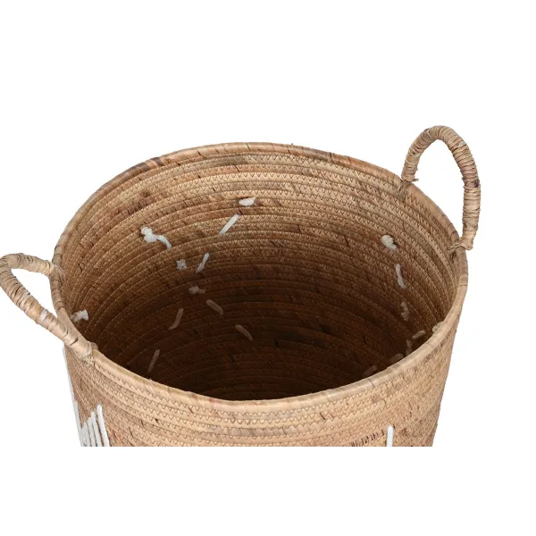 Basket set DKD Home Decor White Natural Rope Seagrass (3 Pieces)