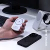 Crong MagSpot Power Bank - Ultra Slim Wireless Power Bank with MagSafe 5000mAh, USB-C 20W PD (White)