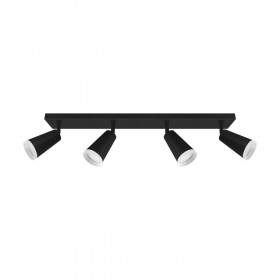 SANA gu10 4l black wall & ceiling lighting fitting strühm 165x600x75mm