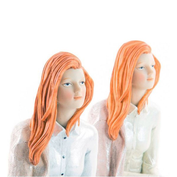 Decorative Figure DKD Home Decor Lady Romantic 15 x 18 x 19,5 cm (2 Units) (2 Pieces)