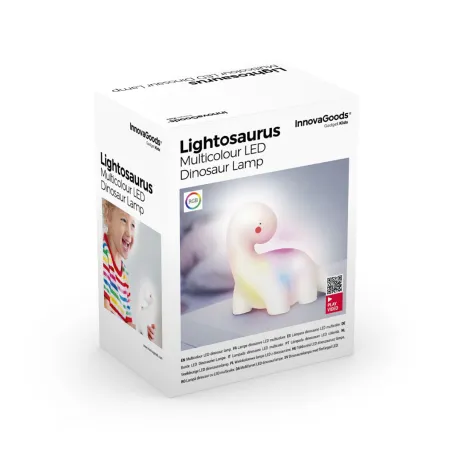 Daudzkrāsaina LED Lampa Dinozaurs InnovaGoods Balts Vinila (Atjaunots A)