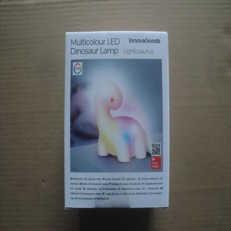 Dinosaurus monivärinen LED-lamppu InnovaGoods Valkoinen Vinyylit (Kunnostetut Tuotteet A)