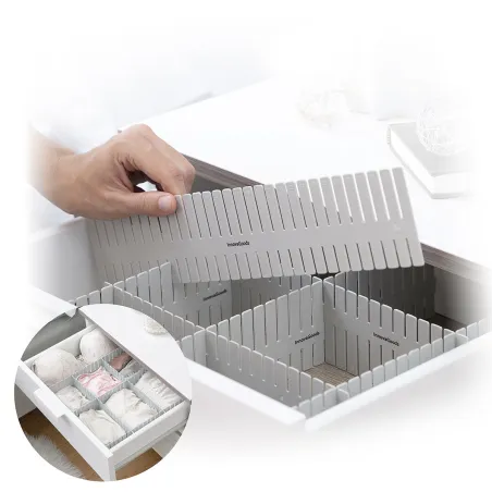 Adjustable Drawer Organiser Condor InnovaGoods Grey pol | Buy online — Megaluks