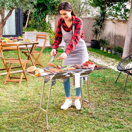 Saliekams Nerūsējošā Tērauda Ogļu Bārbekjū ExelQ InnovaGoods