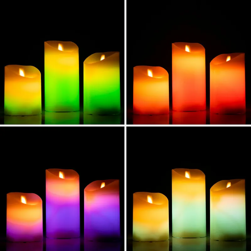 Multicolour Flame-Effect LED Candles with Remote Contro | Buy online — Megaluks