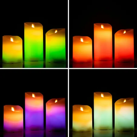 Multicolour Flame-Effect LED Candles with Remote Contro | Buy online — Megaluks