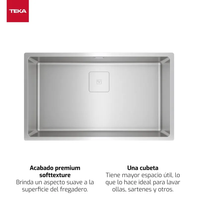Viendaļīga izlietne Teka 115000054 Tērauds