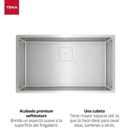 Viendaļīga izlietne Teka 115000054 Tērauds