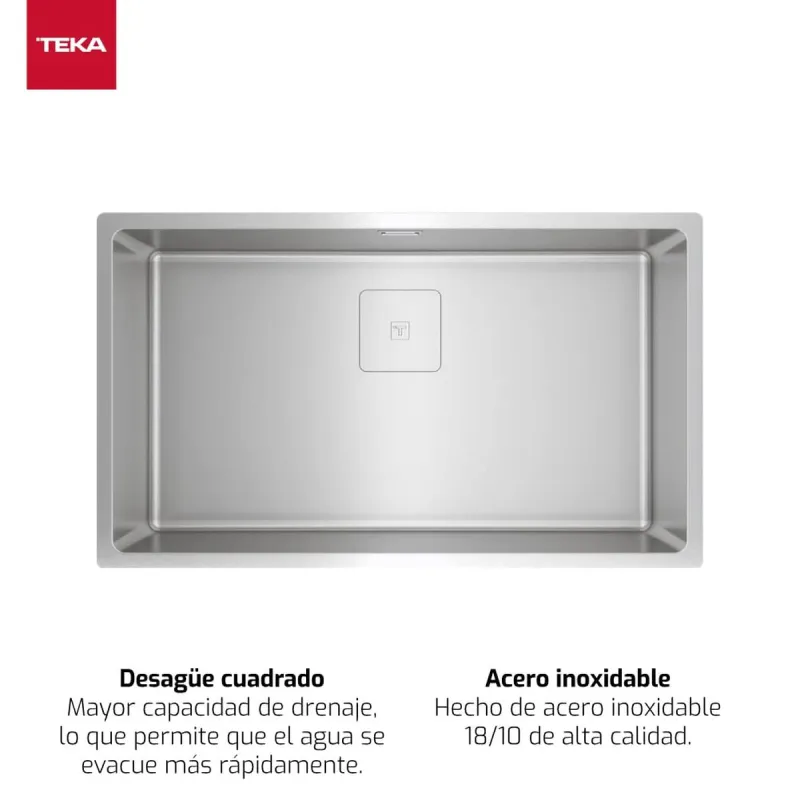 Viendaļīga izlietne Teka 115000054 Tērauds
