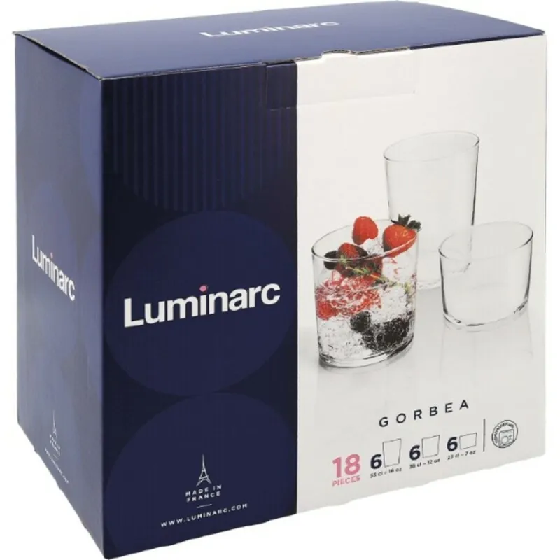 Glāžu komplekts Luminarc Gorbea Caurspīdīgs Stikls 6 Daudzums (18 pcs)