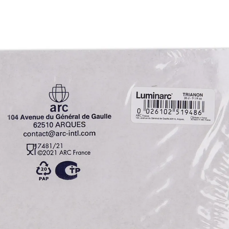Krūzīšu komplekts ar apakštasēm Luminarc 00106 (4 pcs) Balts Stikls 280 ml (4 Daudzums)