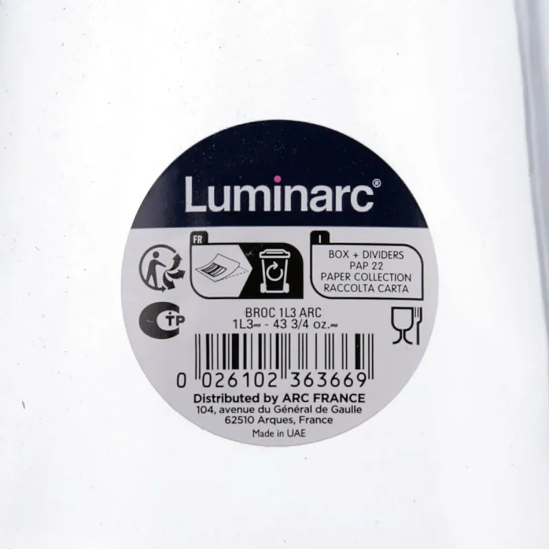 Kannu Luminarc Vesi Läpinäkyvä Lasi (50 cl)