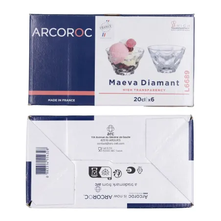 Ice Cream and Milk Shake Glass Arcoroc Maeva Vintage Transparent 6 Units 20 cl