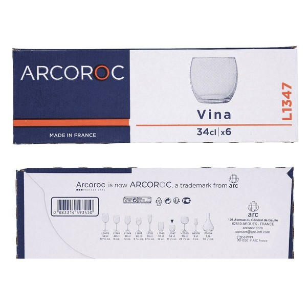 Glāžu komplekts Arcoroc ARC C9687 Caurspīdīgs Stikls 350 ml 6 Daudzums