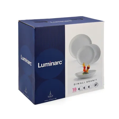 Astiasetti Luminarc Diwali Granit Harmaa 18 Kappaletta