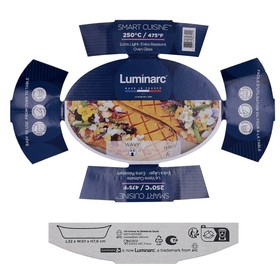 Ahjuvorm Luminarc Smart Cuisine Valge Klaas 34 x 25 cm