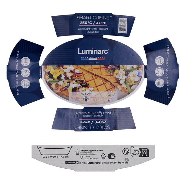 Krāsns Trauks Luminarc Smart Cuisine Balts Stikls 34 x 25 cm