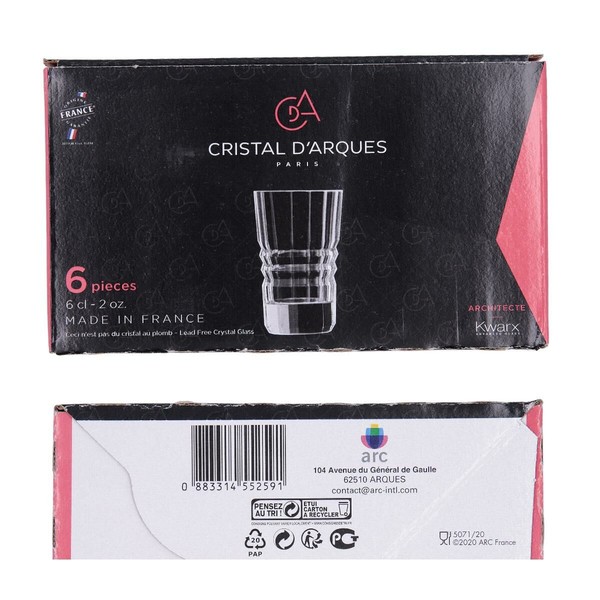 Набор стаканов Cristal d’Arques Paris L6696 Прозрачный Cтекло 60 ml 6 Предметы