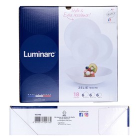 Pusdienas Aprīkojuma Komplekts Luminarc 12004 Balts Stikls 18 Daudzums