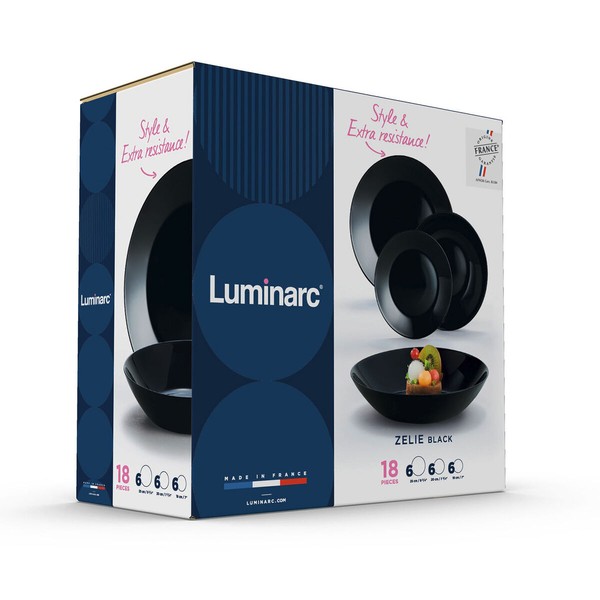 Посуда Luminarc Zelie Чёрный Cтекло 18 Предметы