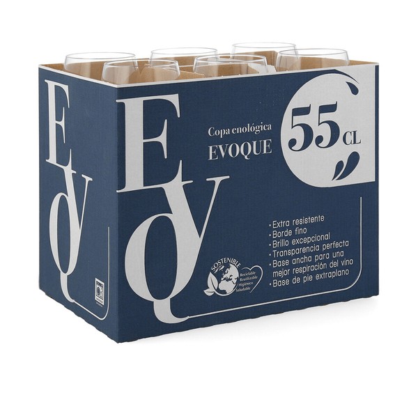 Vīna glāze Evoque Caurspīdīgs 550 ml (6 gb.)