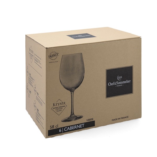 Topside komplekt Chef&Sommelier Cabernet Tulip Eco Läbipaistev Klaas 580 ml (6 Ühikut)